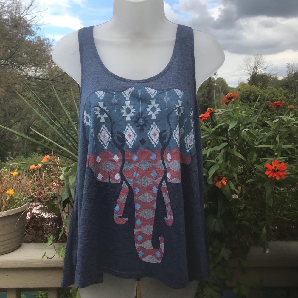 LOL Vintage blue tank top tunic, Size S